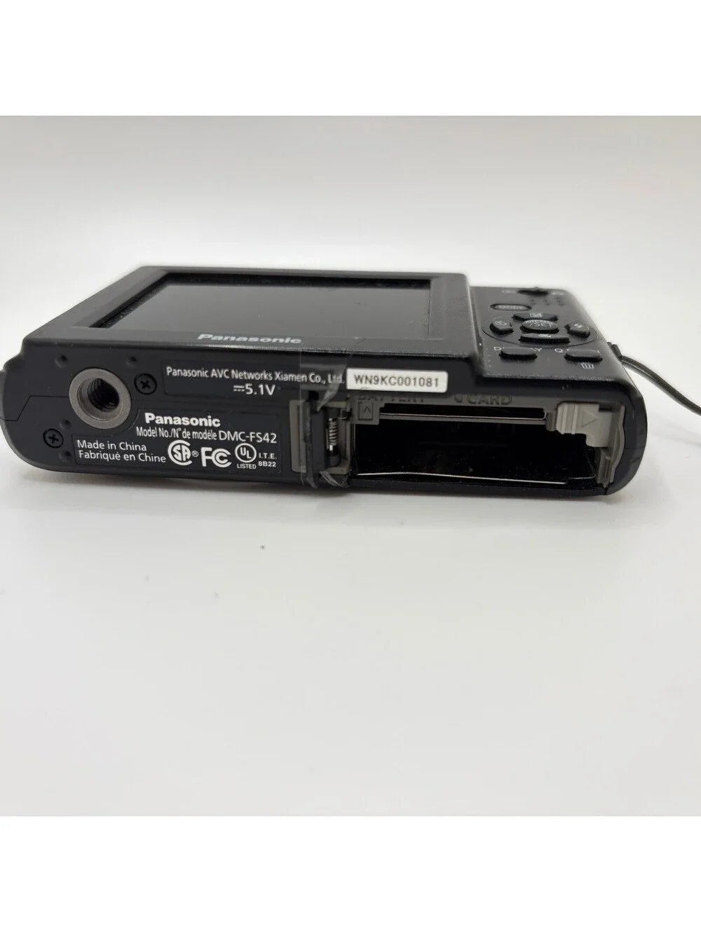 Panasonic Lumix DMC-FS42 10.1MP Digital Camera Black Untested No Battery C138