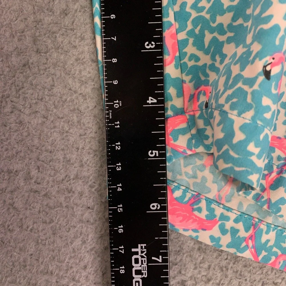 Chubbies Flamin-Gos Swim Trunks Mens Small Teal Pink Leopard Flamingo 5.5 Inseam
