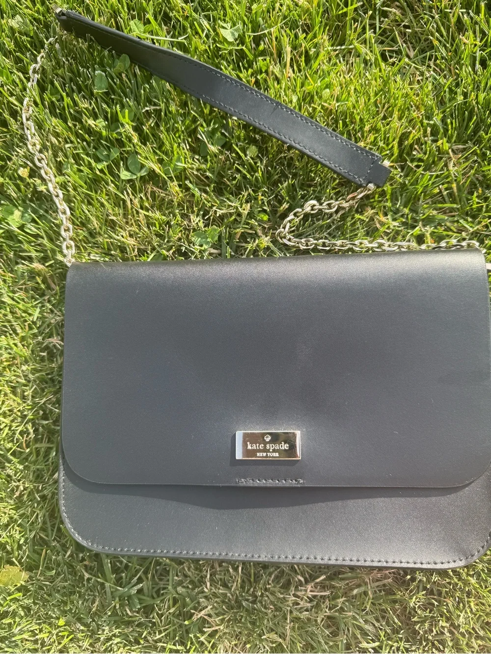 Kate Spade Black Leather Chain Strap Crossbody Bag