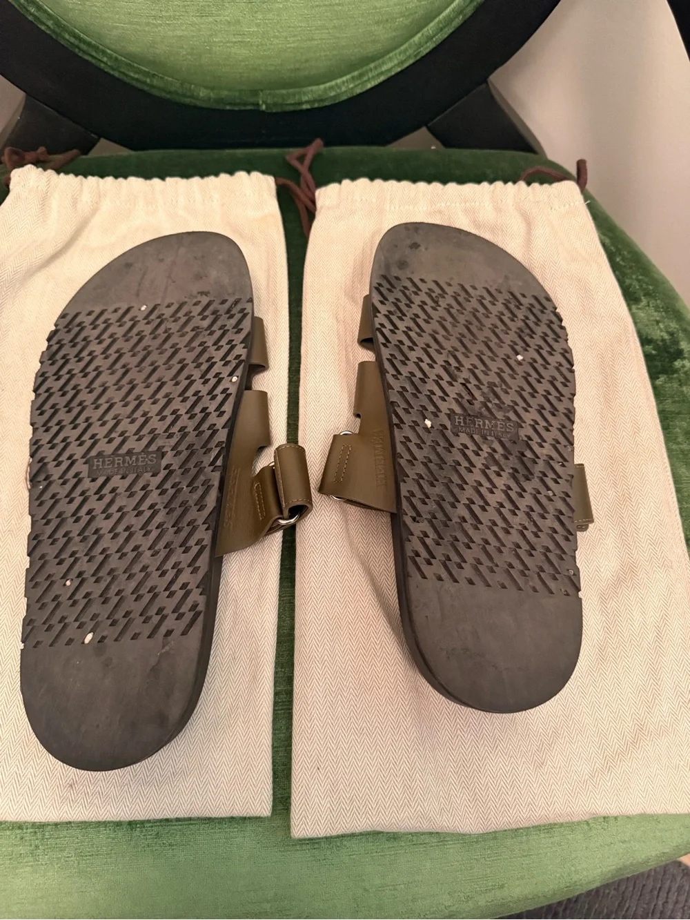 Hermes leather slide