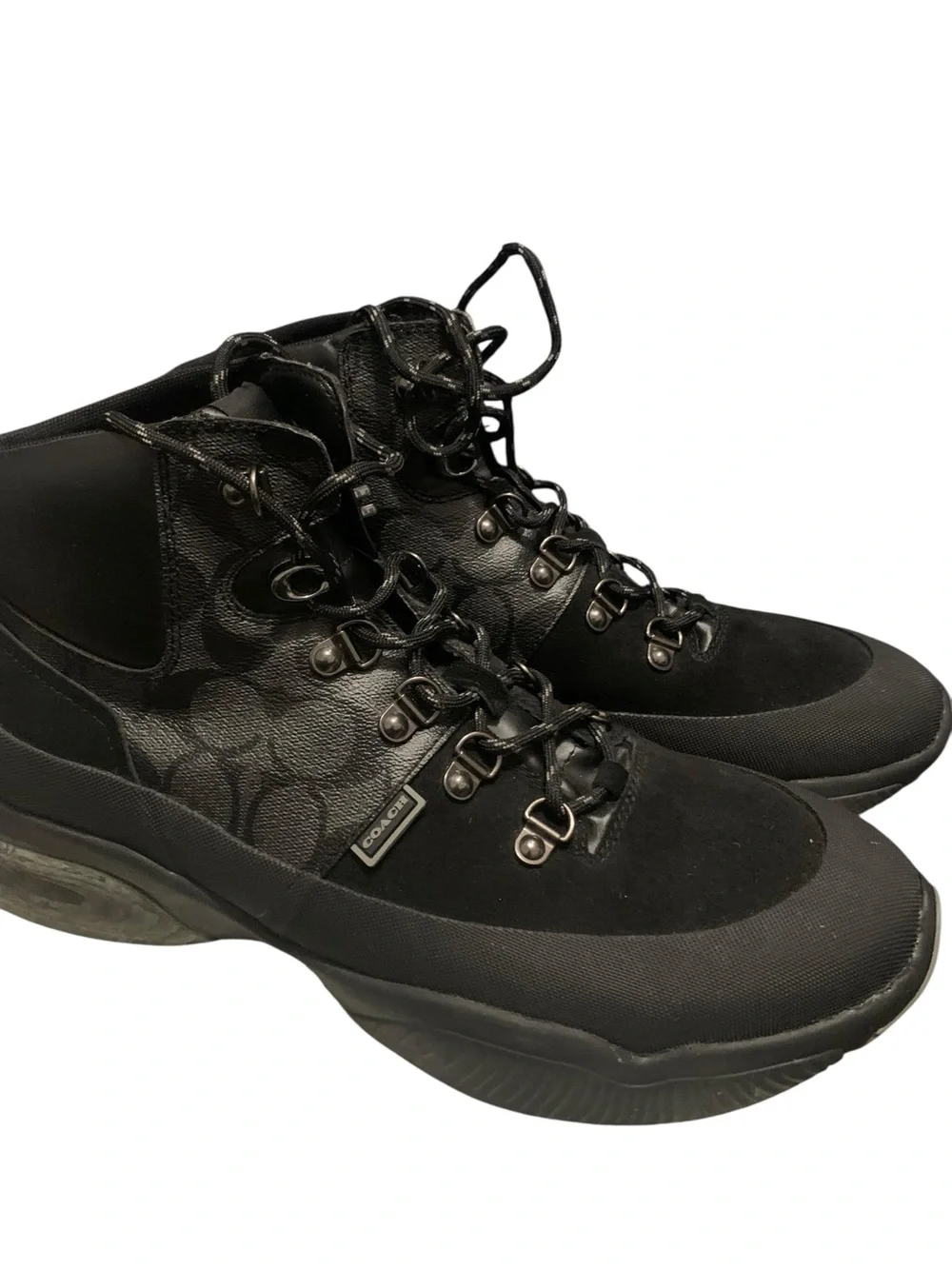 Black High-Top Coach Lace-Up Sneaker boots size 10.5 Mens