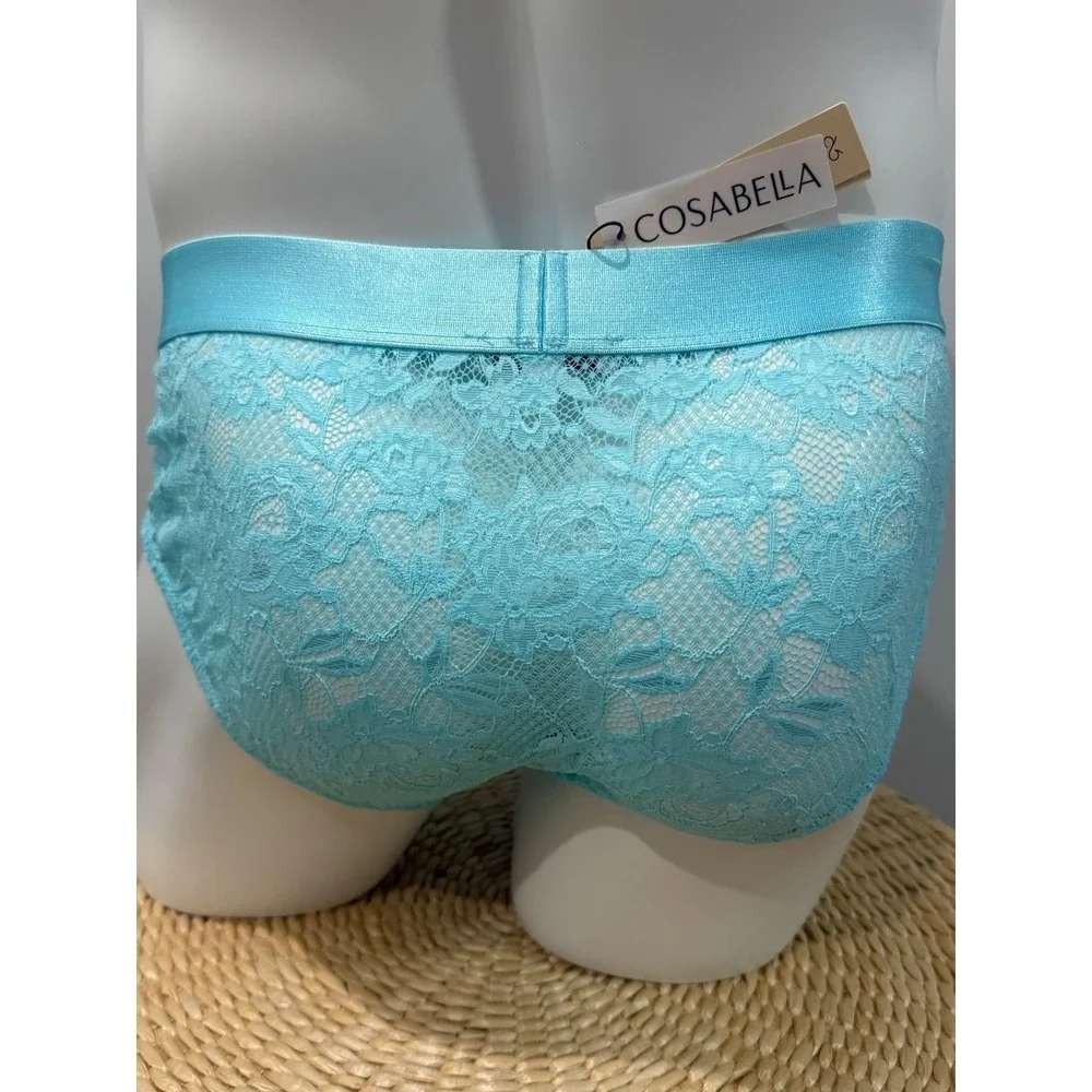 Cosabella Never Say Never Men's Sports Brief Maldives Blue Lace Size M NWT