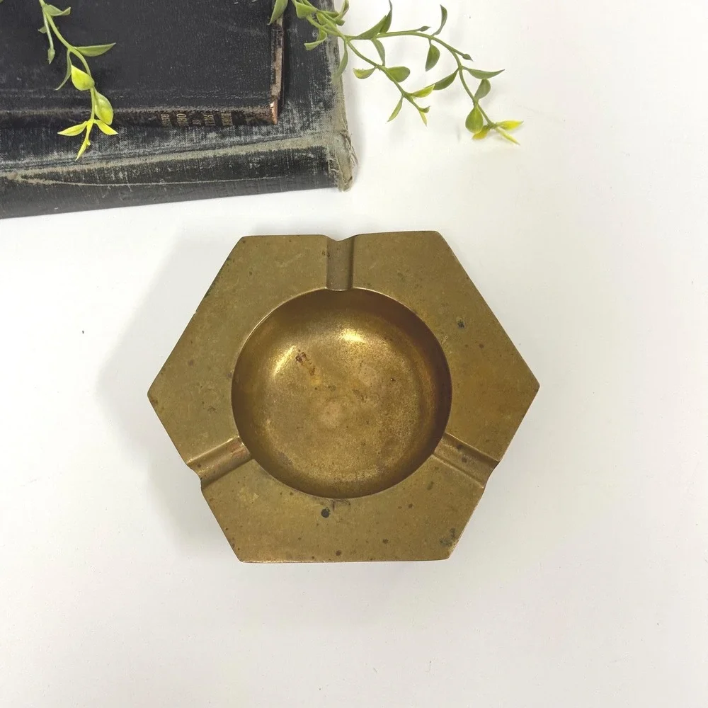 Vintage brass ashtray