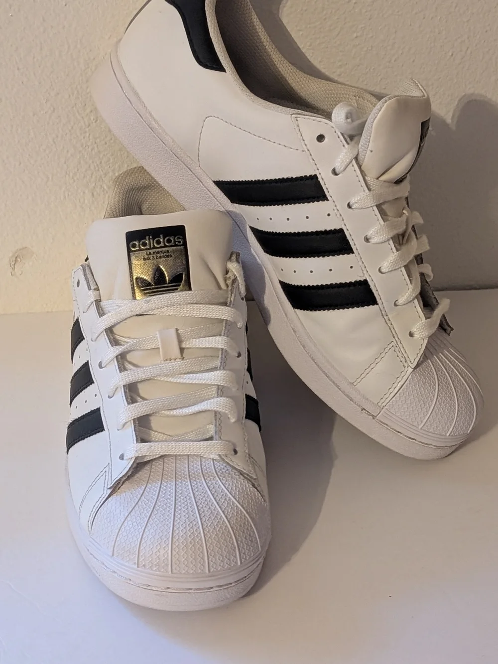 Adidas White & Black Superstar Sneakers