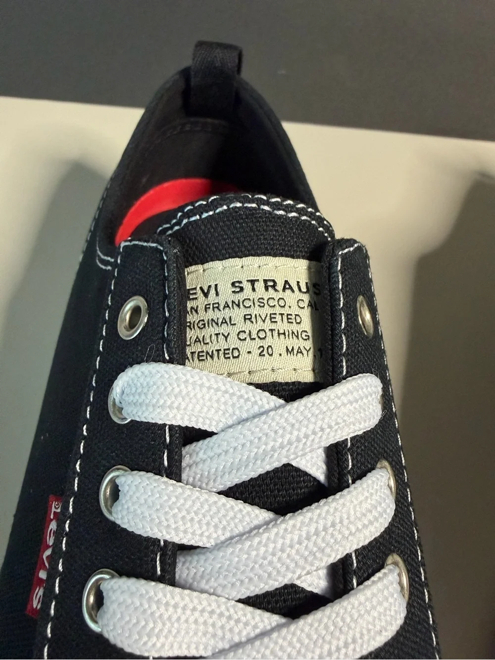 Levi's Black Canvas Low-Top Sneakers with White Accents