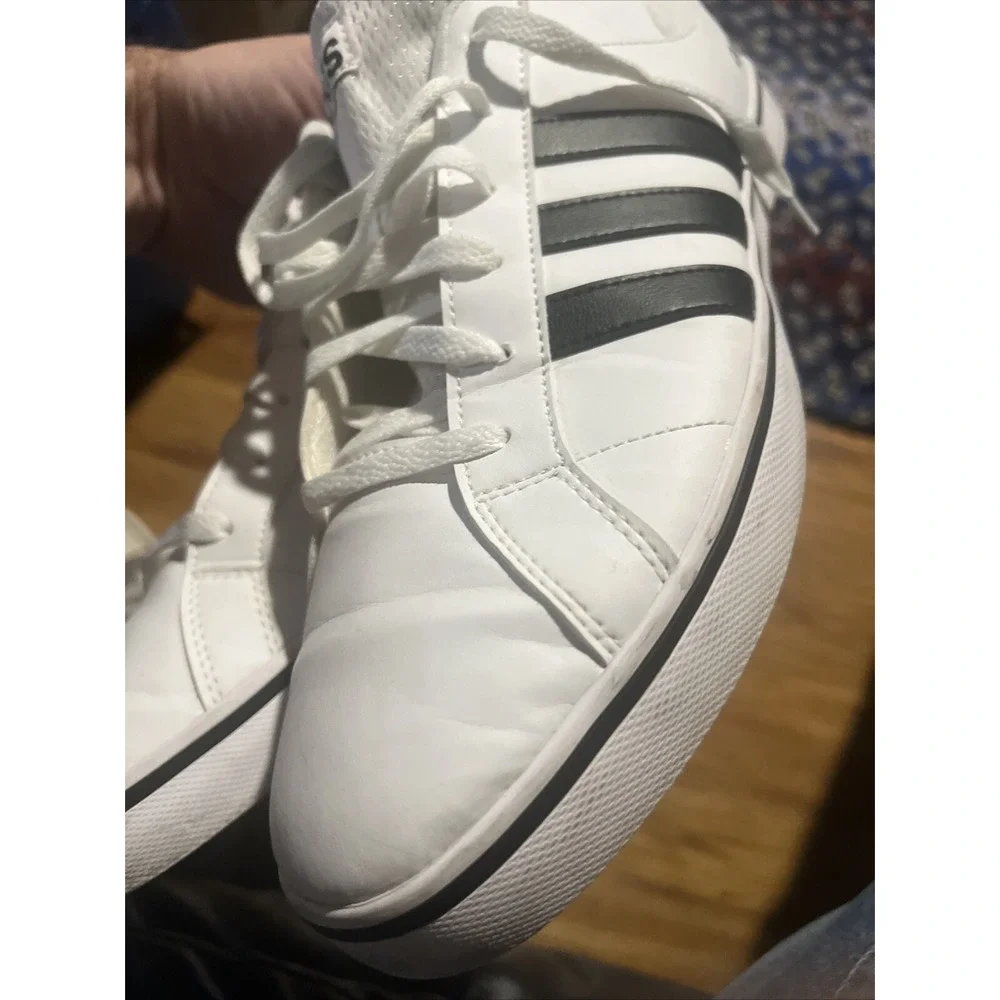 Adidas Men's Vs Pace Sneaker Size 12‎ White Black Three Stripe Athletic