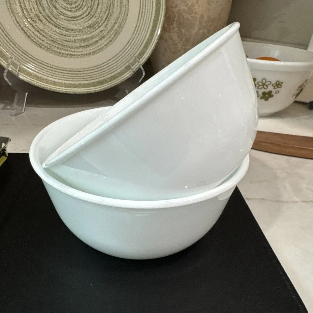 Set of 2 Corning Corelle Winter White Pattern 6.25x3 Inch 28oz Soup Cereal Bowls