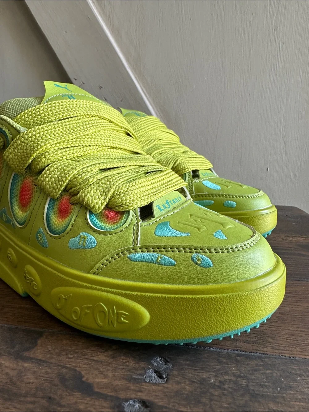 PUMA LaFrancé Heatmap LaMelo Ball Lime Green Platform Sneakers Men’s 4.5 EU 36