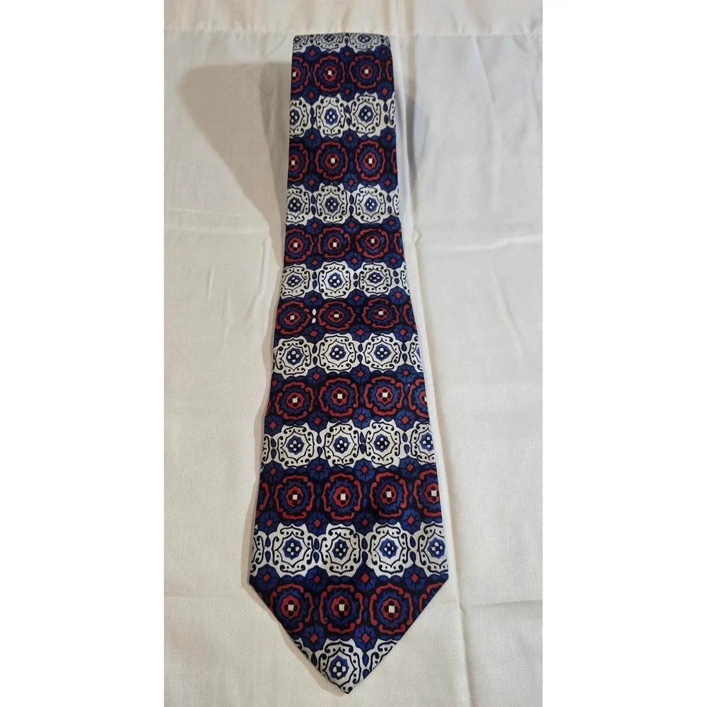 Zodiac Debonair Hand Woven‎ Hand Printed Pure Silk Geometric Pattern Men's Tie
