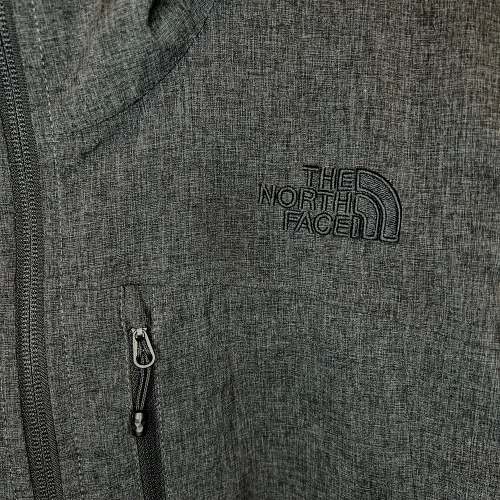 The North‎ Face Men's Medium Charcoal Full Zip Hooded Jacket Microfiber Stretch