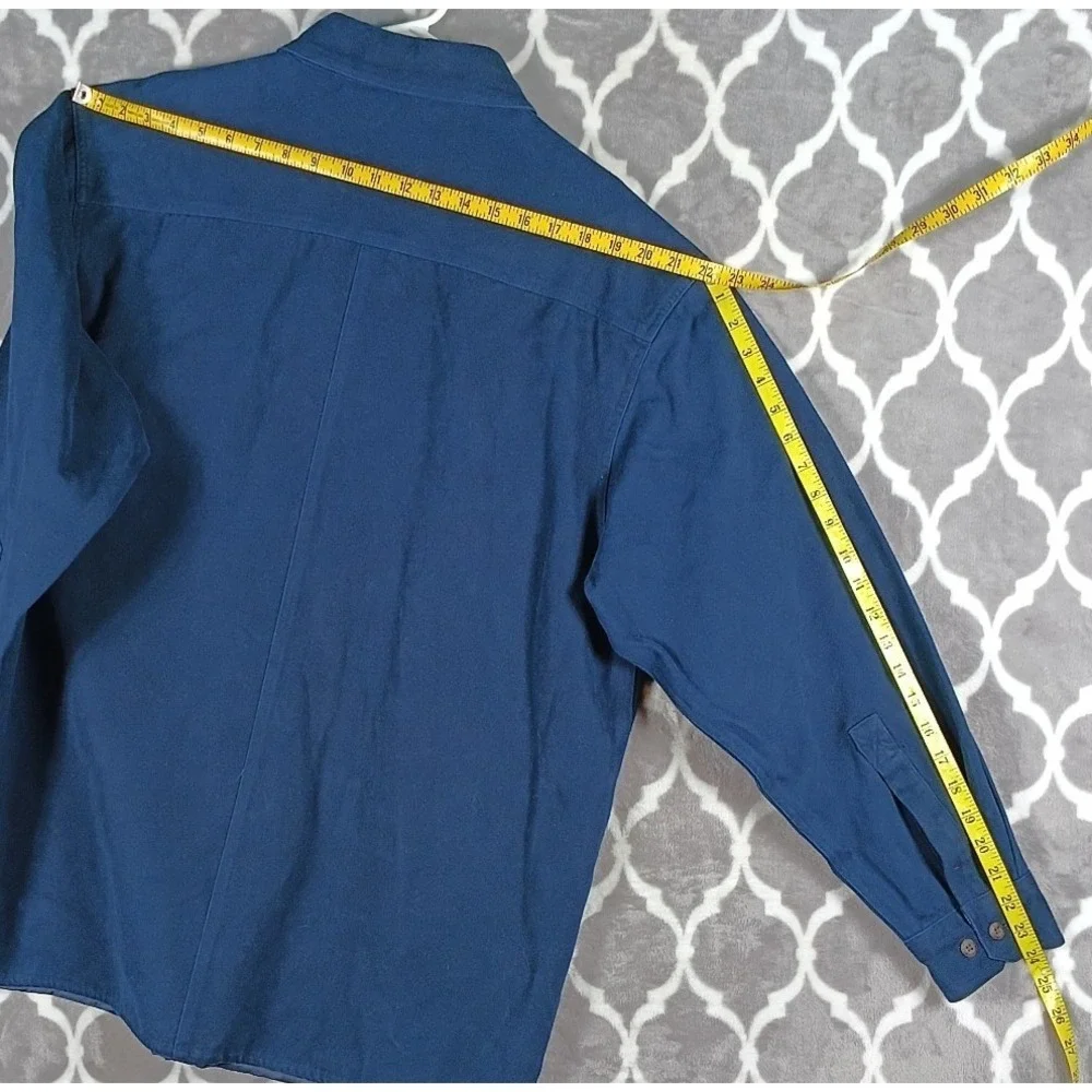 Levis Shirt Jacket Men XL Blue Lined Button Front Lightweight Chore Coat Brushed
