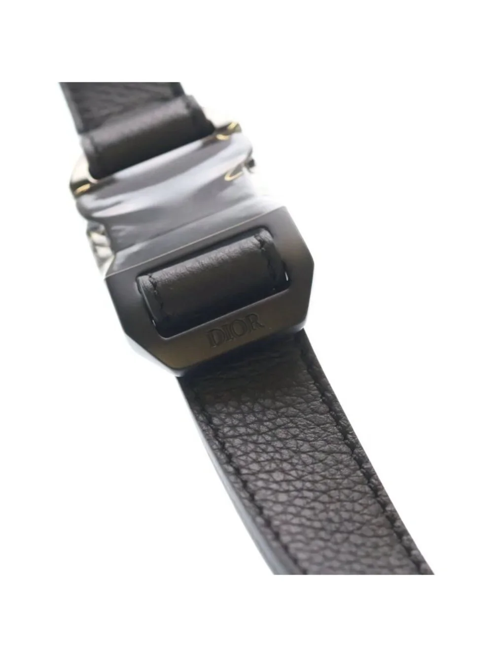 Dior Logo Buckle Leather Belt Black