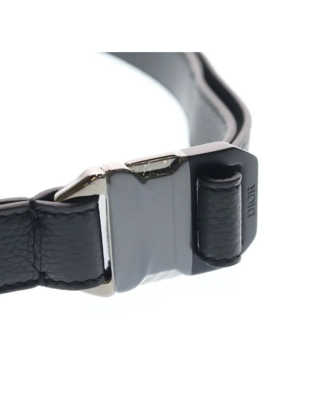 Dior Logo Buckle Leather Belt Black