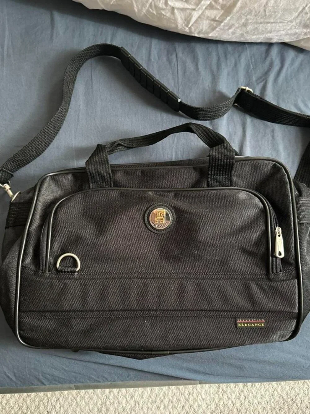 Olympia Elegance Collection Black Shoulder/ Crossbody Luggage Bag