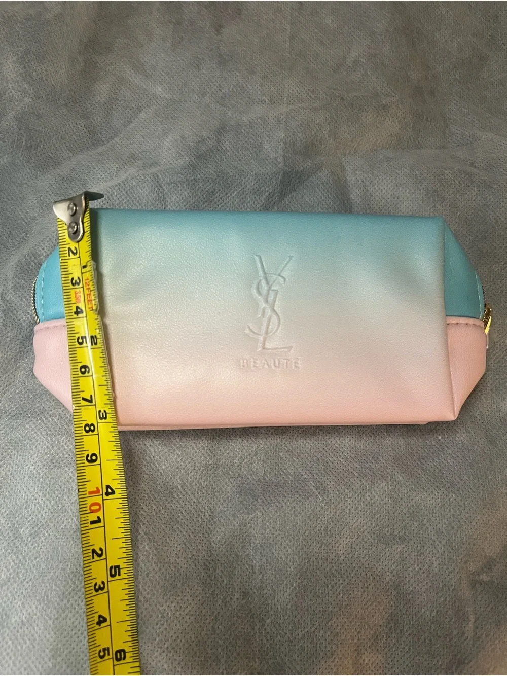 Yves Saint Laurent Ombre Pastel Pink and Blue Cosmetic Pouch