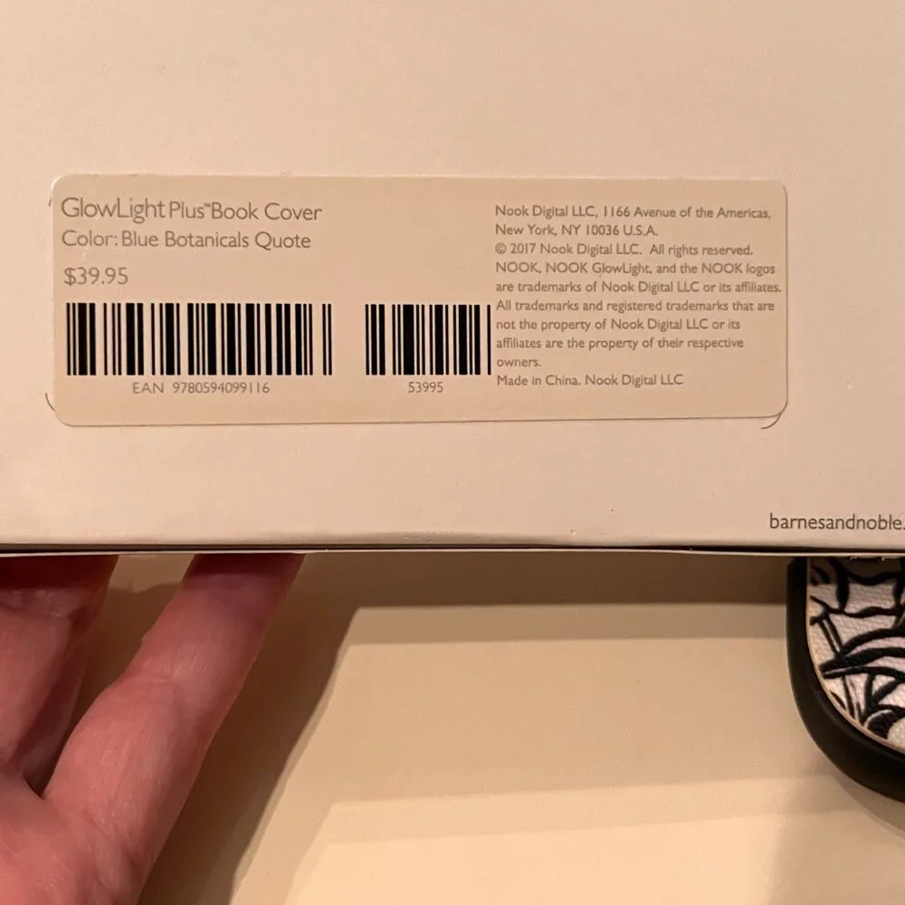 Barnes & Noble Nook GlowLight Plus Cover Jane Austen Theme‎ (e/x) (NEW)