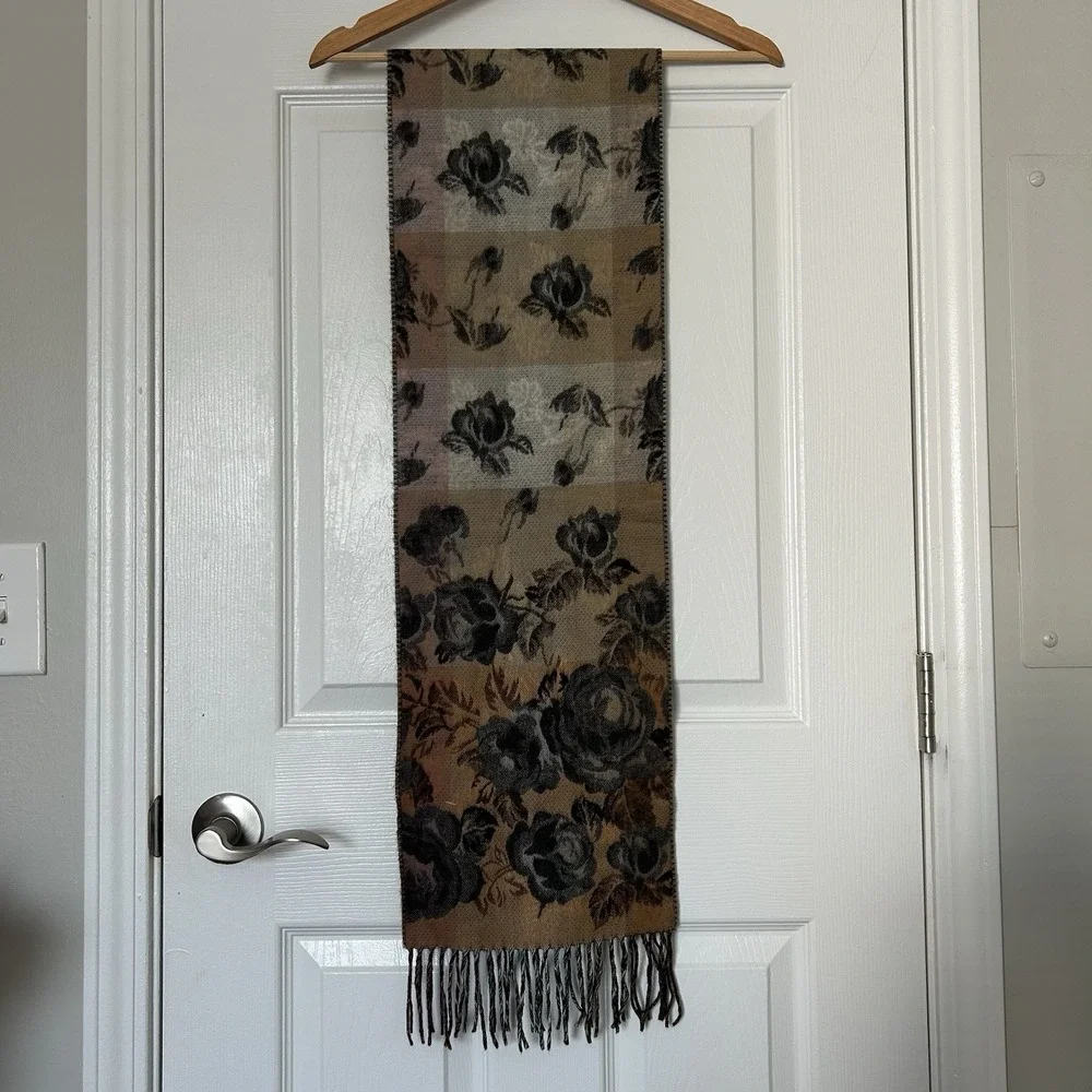 Eden 100% Pure‎ Cashmere Floral Print Scarf