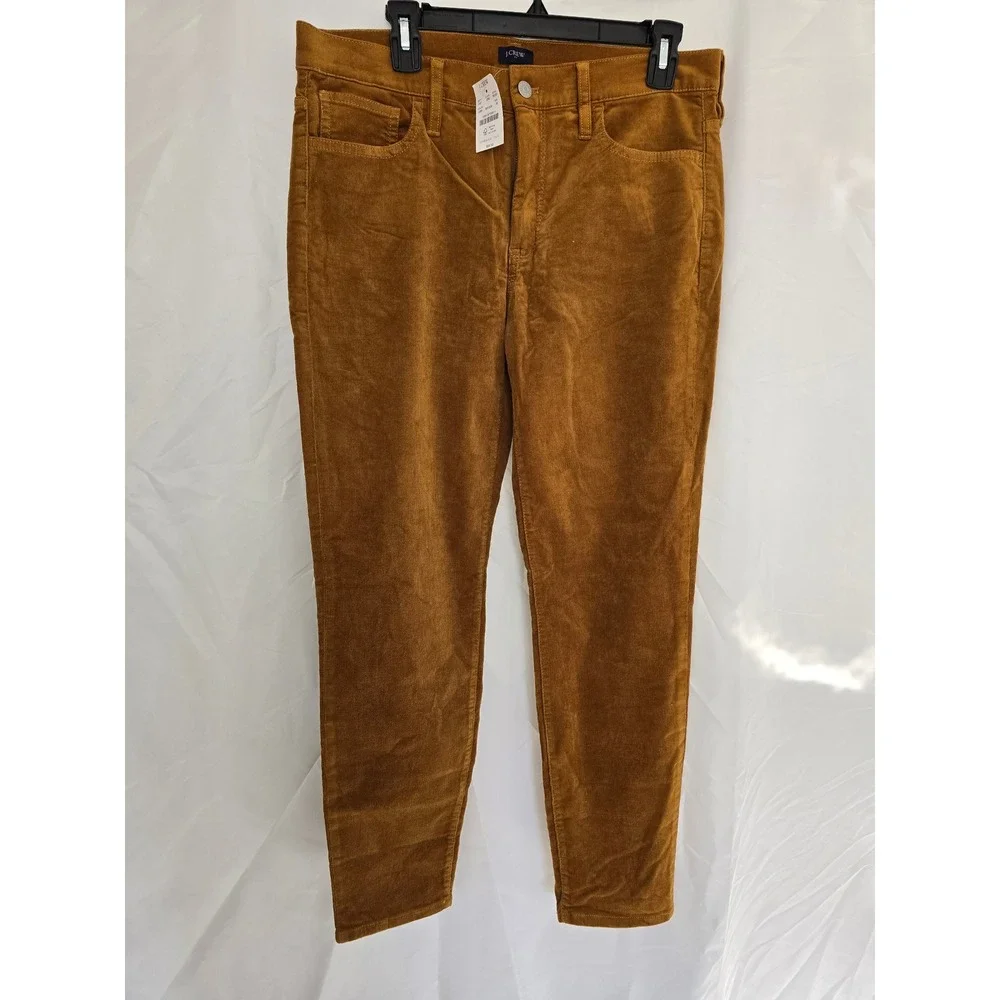 J. Crew Mens Corduroy Pants Size 30 Brown Straight Fit Casual Trousers‎ NWOT