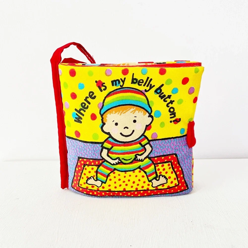 JellyCat Soft Cloth Book Yellow‎ Where Is My Belly Button Sensory Toy