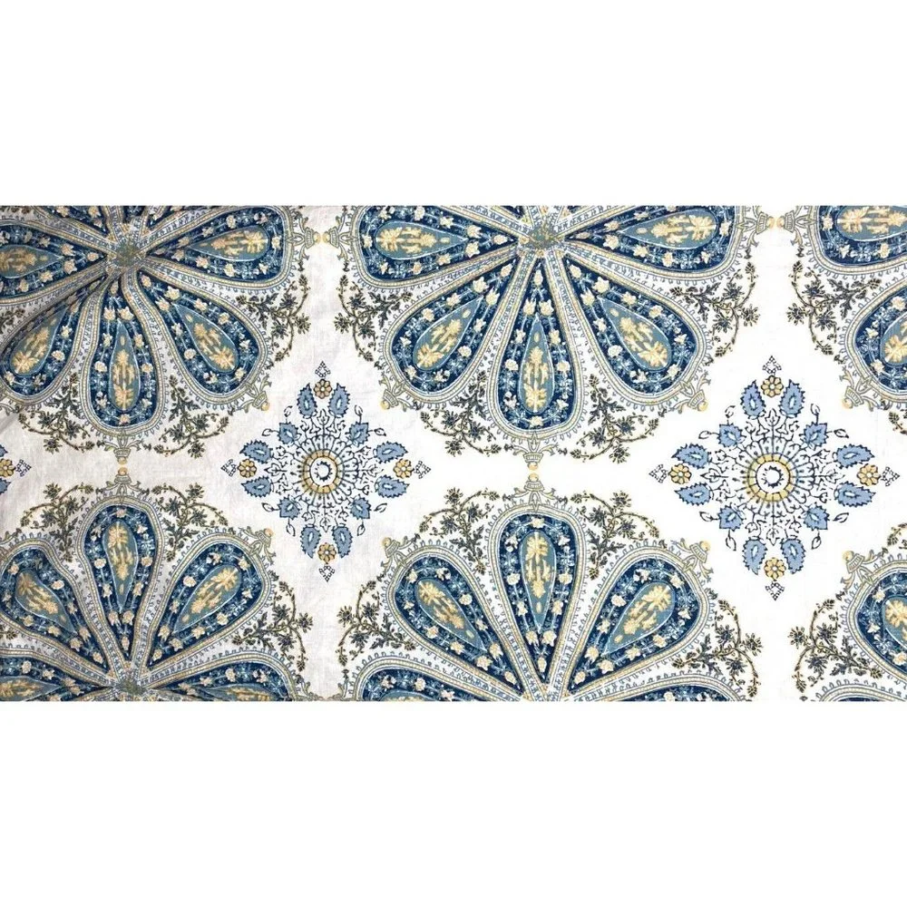 Ralph Lauren Blue Medallion Paisley‎ King Set Cotton Pillowcase Shams