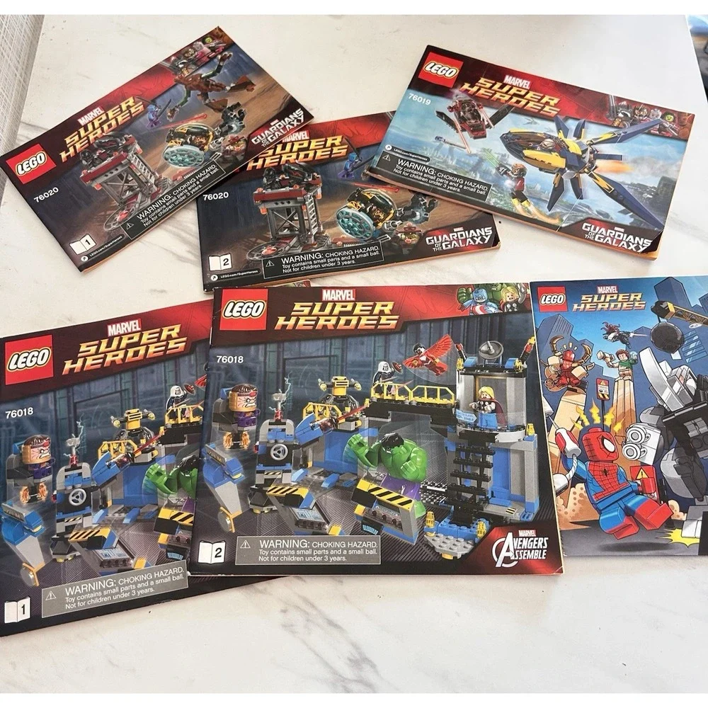 LEGO‎ Marvel Super Heroes Bundle of 5 Instruction Manuals Spiderman Guardians