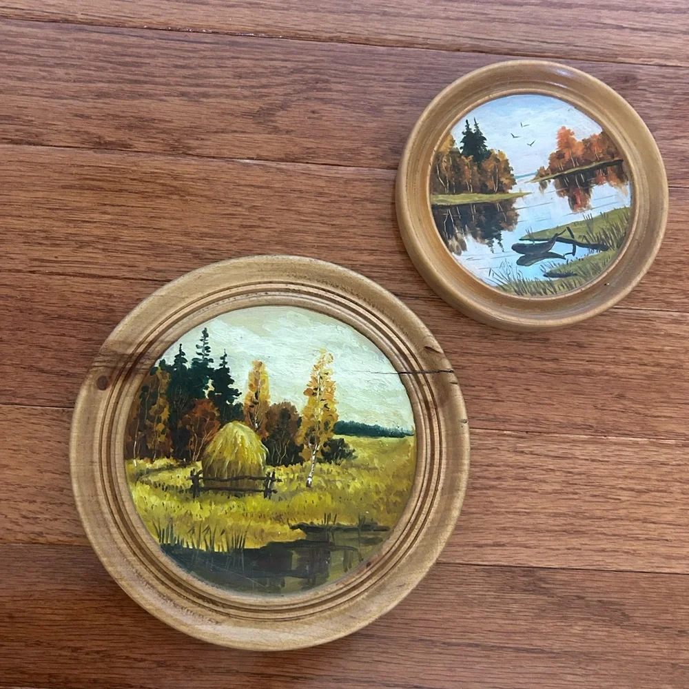 VTG Russian Art . Painting Rustic Landscape. Signed by artist in 1998.