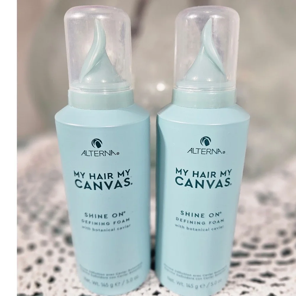 Alterna‎ My Hair My Canvas Shine On Defining Foam 5oz Set of 2 Botanical Caviar