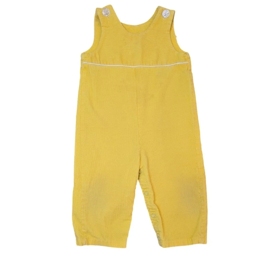 Magic Years Vintage Baby Infant Yellow Corduroy Sleeveless Romper 12-18Mo‎