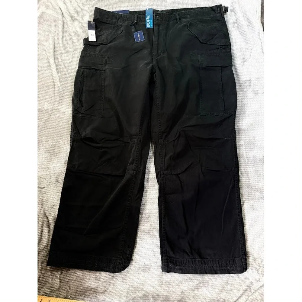 Polo Ralph Lauren Mens Big & Tall Cargo Pants Black Cotton 44x30 NWT