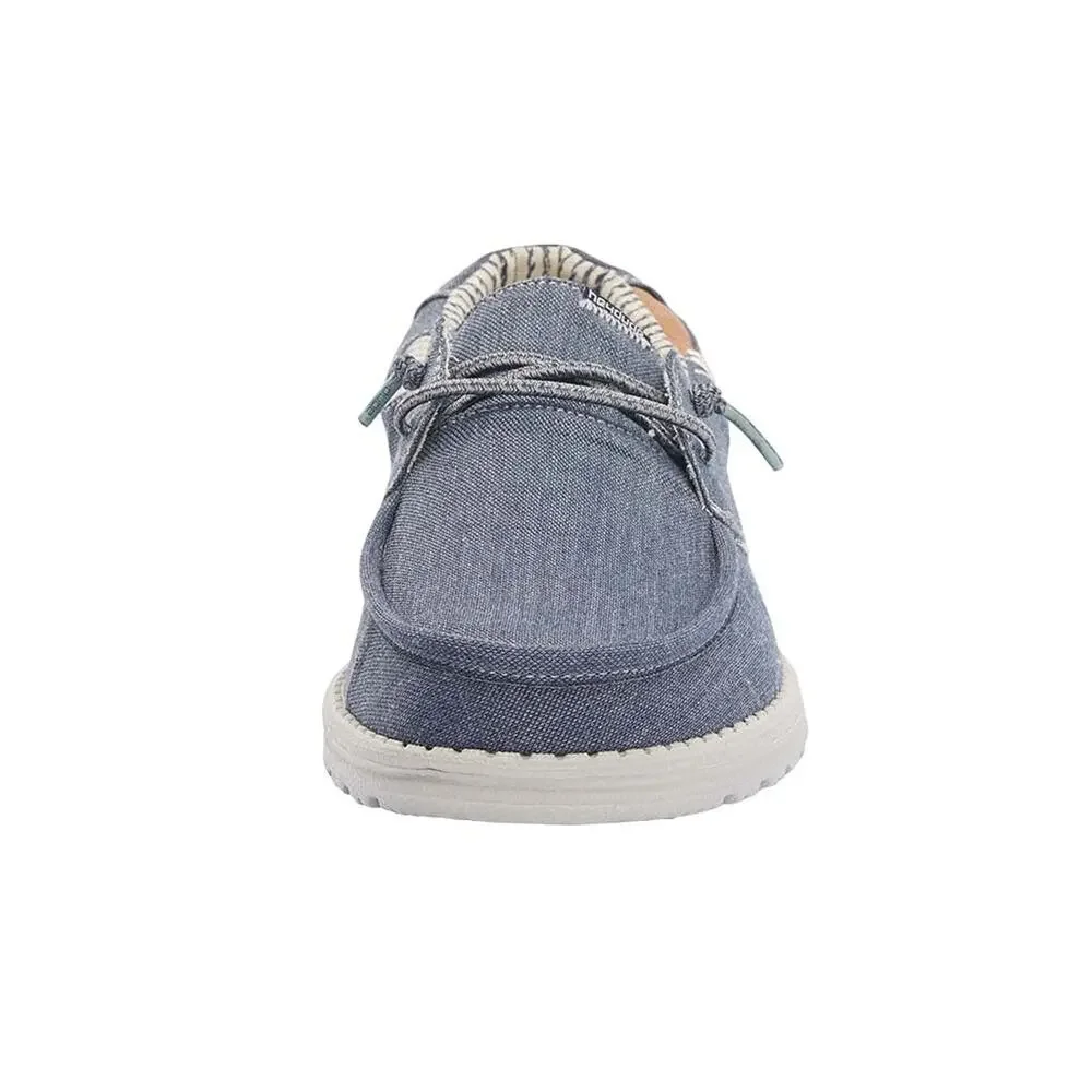 HEYDUDE MEN'S WELSH CHAMBRAY SEA BLUE, SIZE 12 | MEN’S LOAFERS |