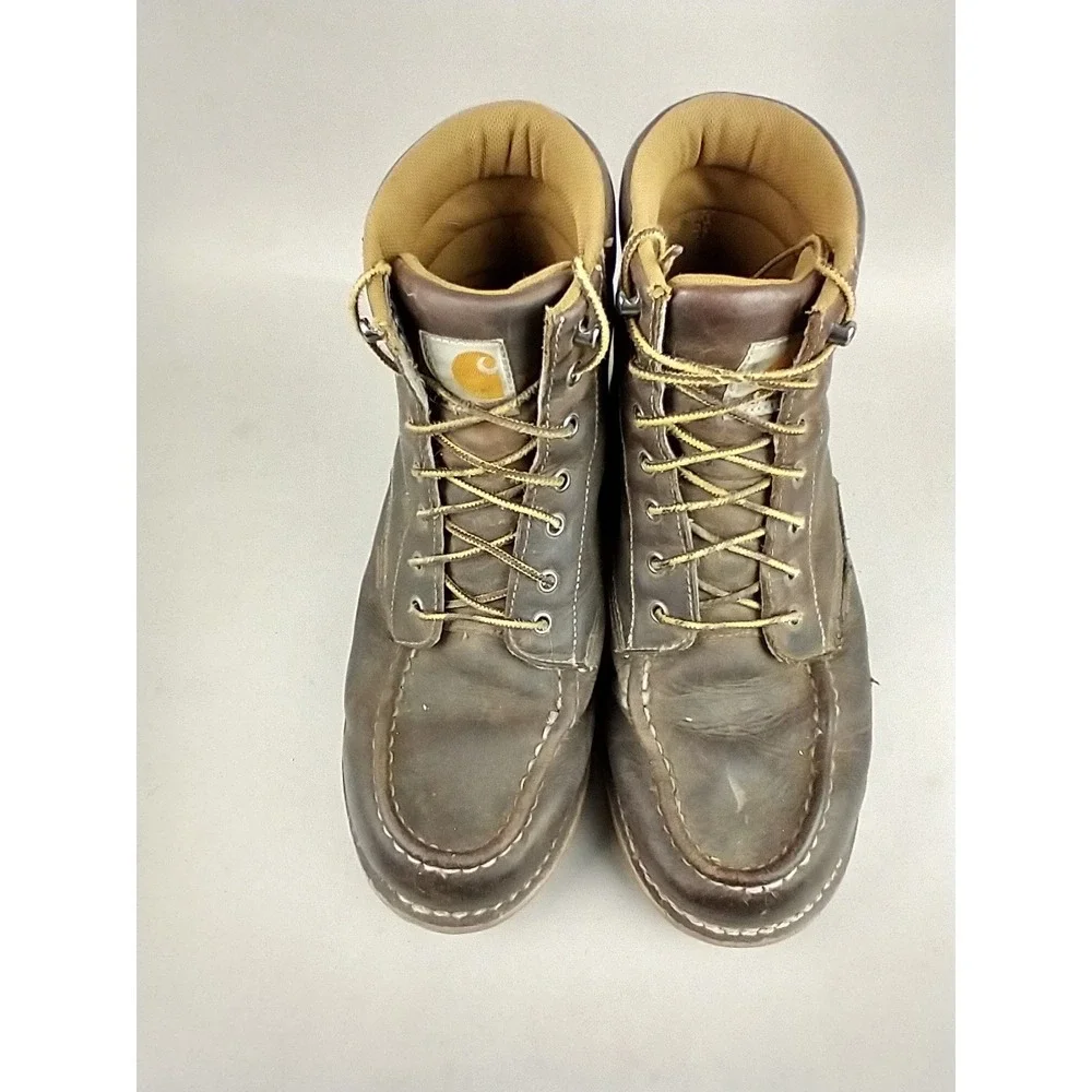 Carhartt Mens 6 Inch Waterproof Moc Toe Work Boots Brown Leather CMW6197 Size 11