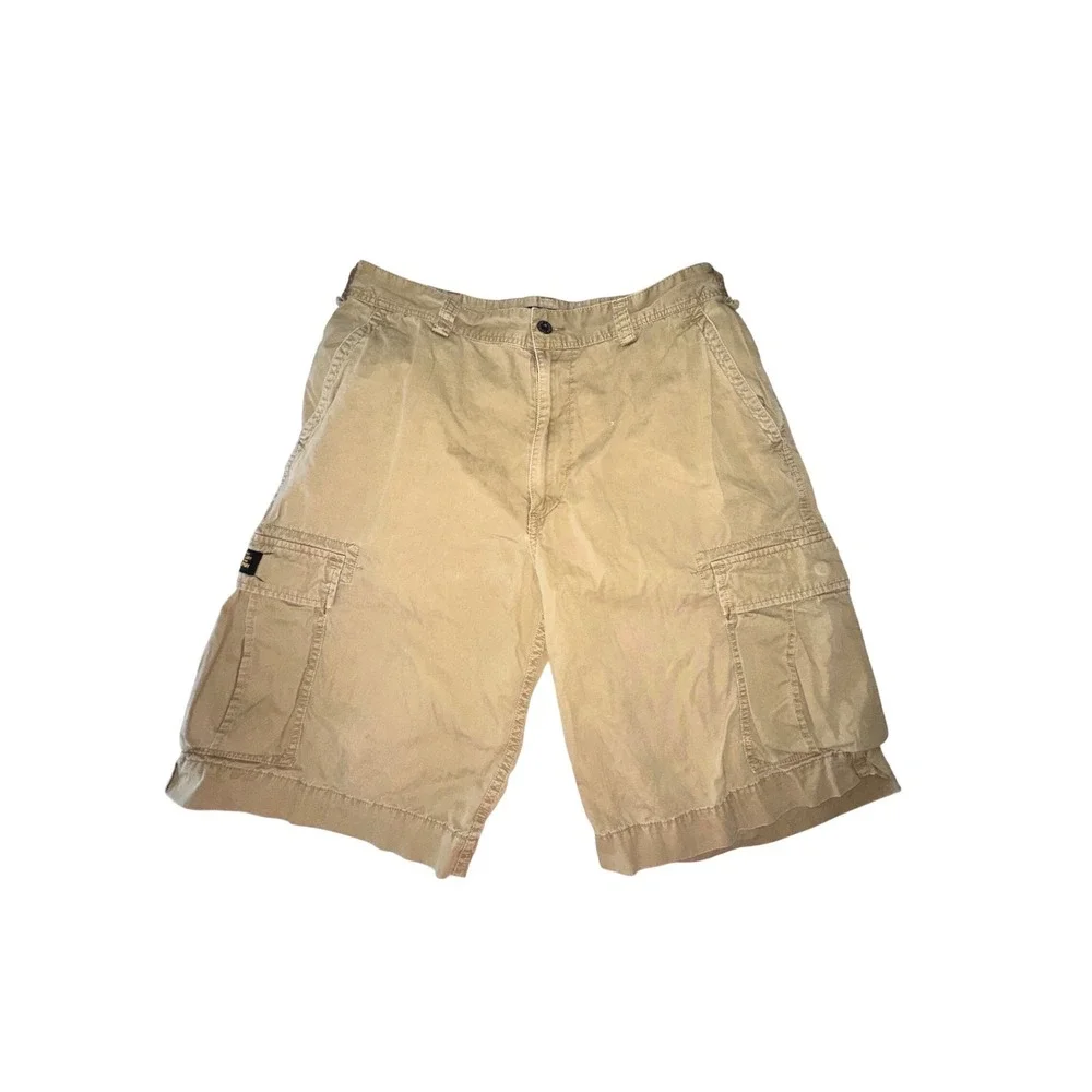 Ralph Lauren Polo Jeans Co. Beige Military Surplus Cargo Shorts Size 34 Vintage‎