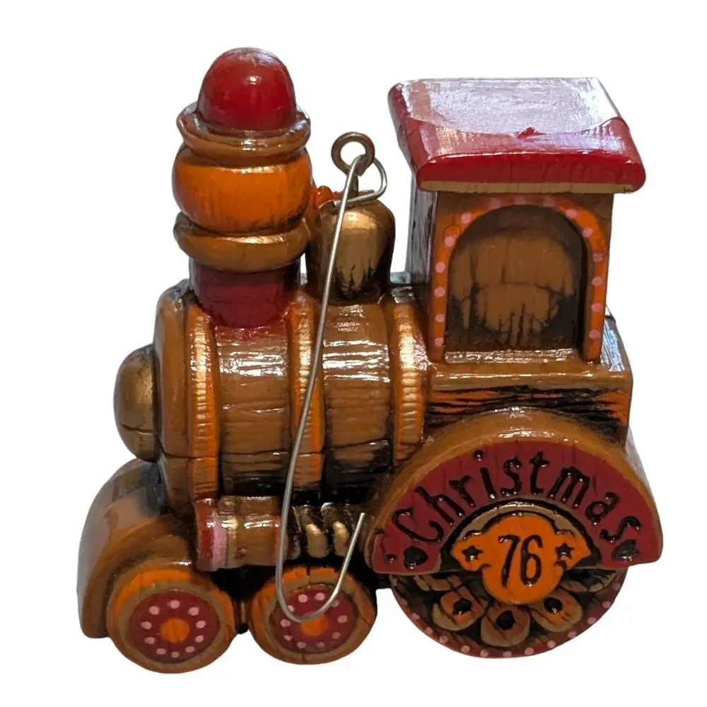 Vintage 1976 Hallmark Christmas Ornament train engine locomotive hard plastic