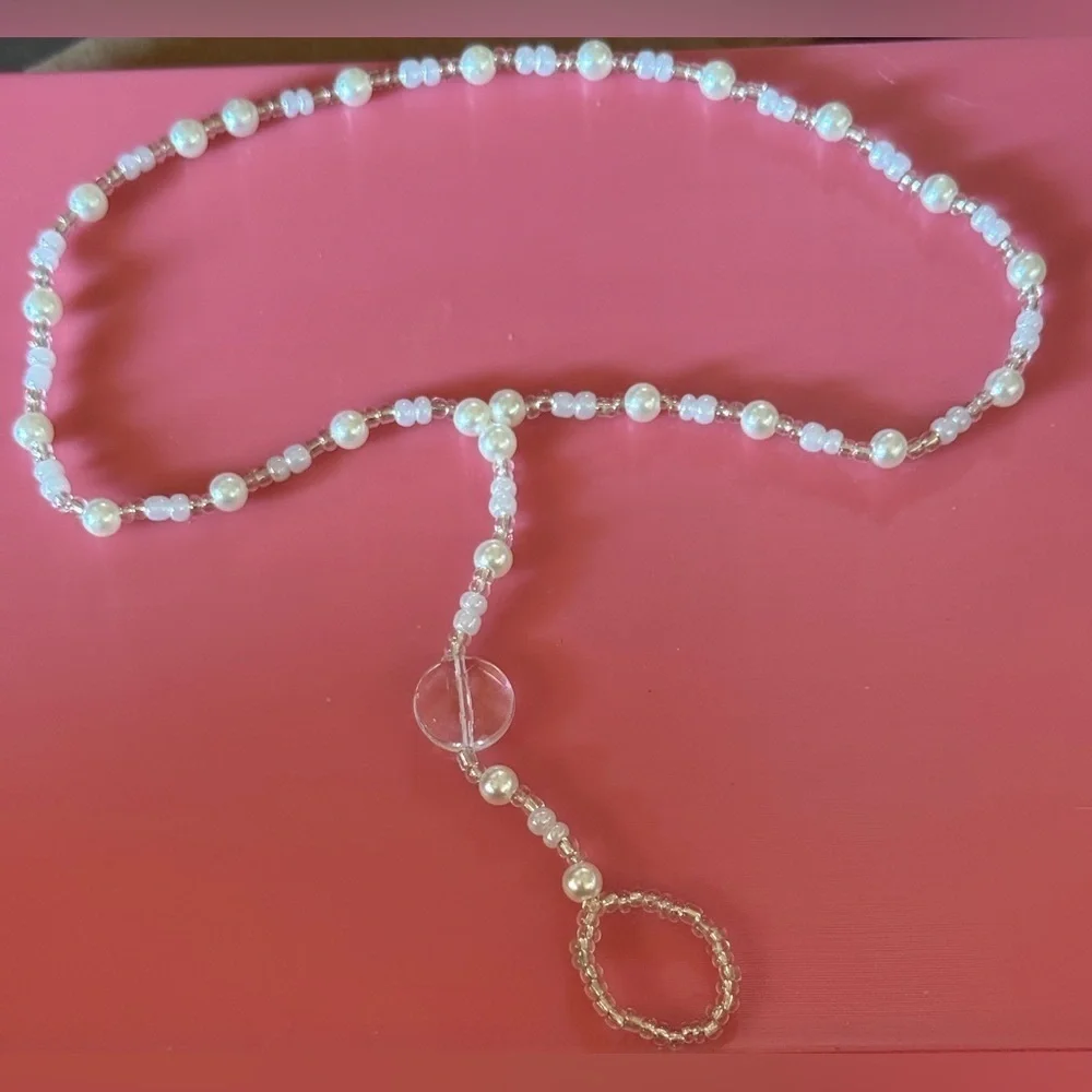 Elegant Pearl Beaded Lanyard NWT