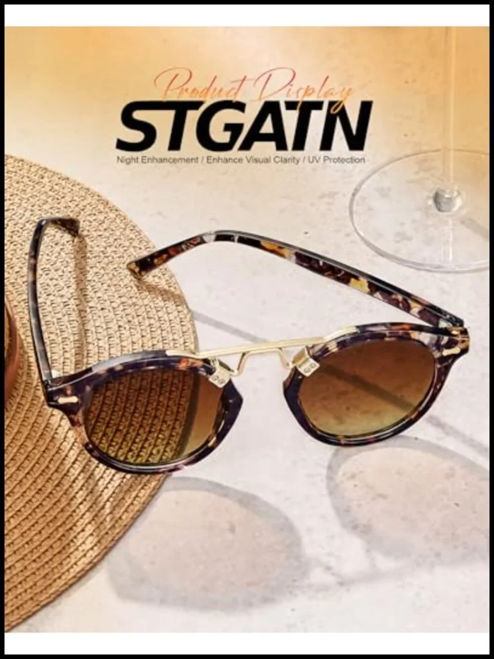Vintage Round Double-Bridge Polarized Sunglasses UV Protection