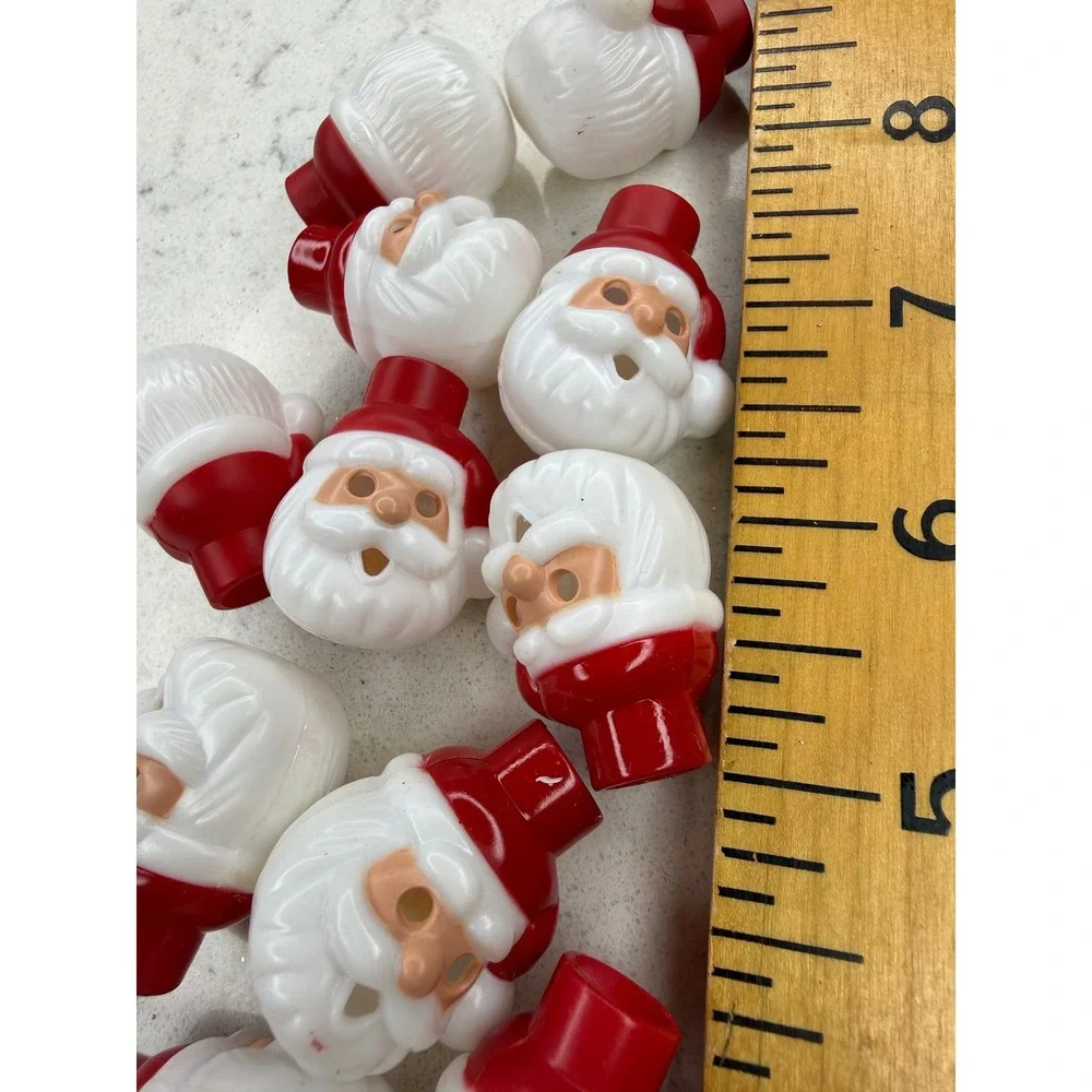 Lot of‎ 12 Vintage Mini Santa Claus Heads Red Hat Christmas Craft Embellishments
