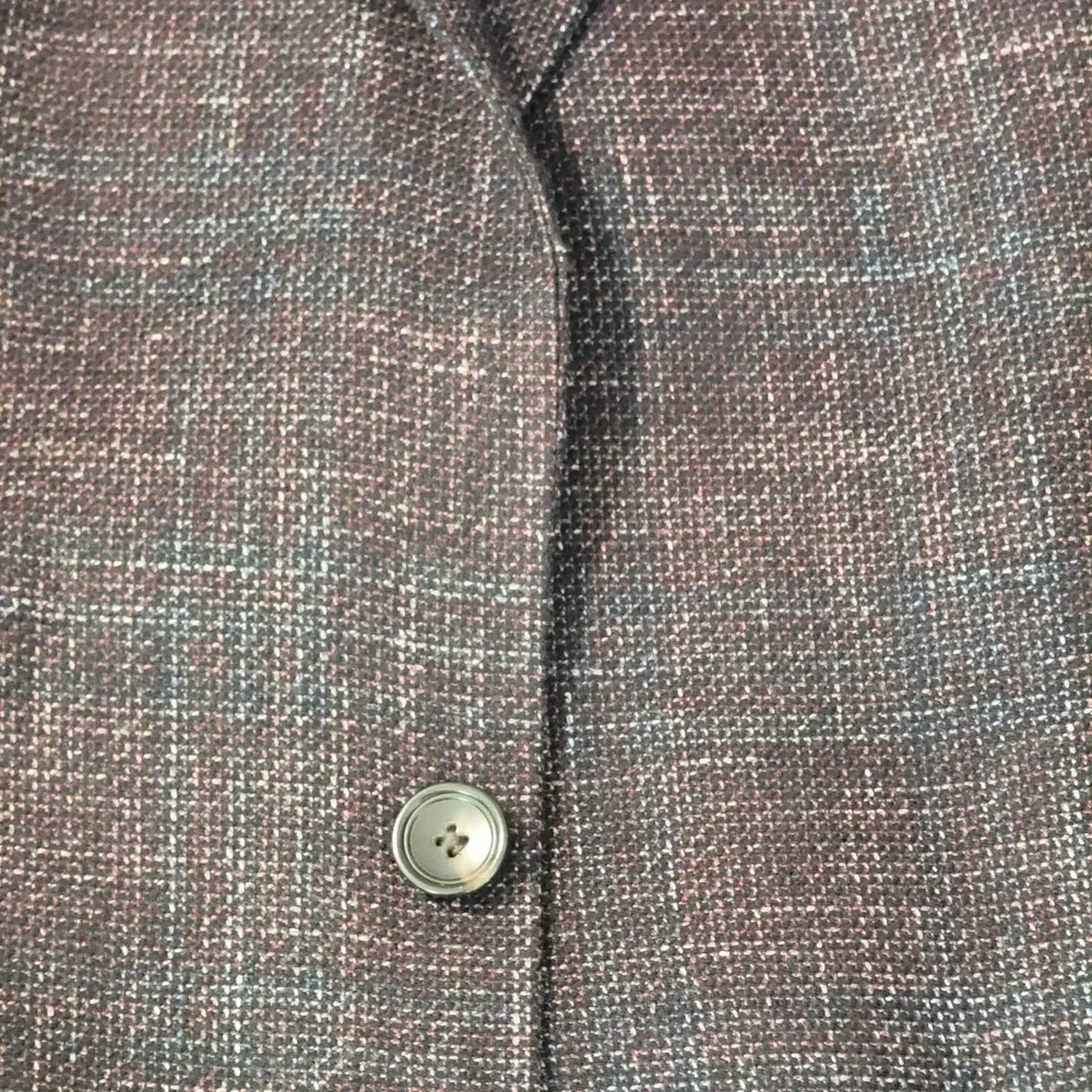 E.Thomas JAB Burgundy Navy 2 Button Wool Silk Linen Sport Coat‎ Size 46 Long