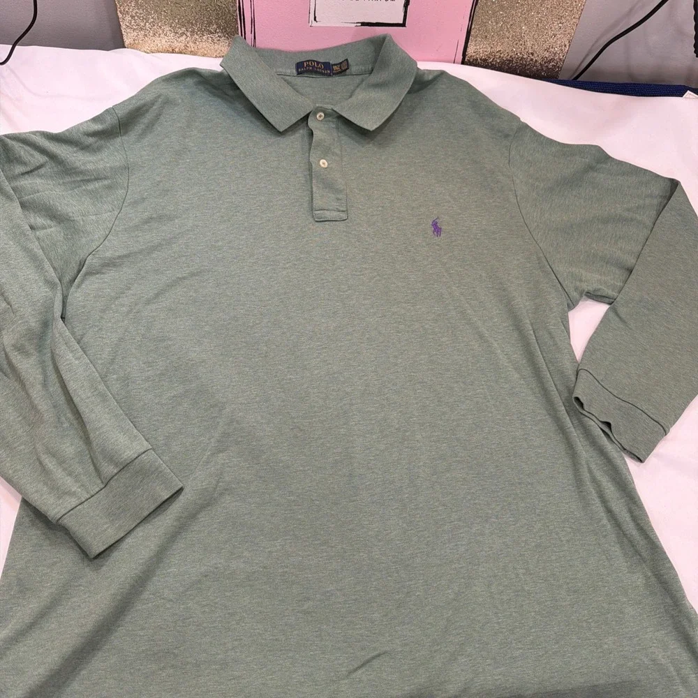 Polo Ralph Lauren Men's Long Sleeve Collared Shirt‎ Mint 3xlt 509