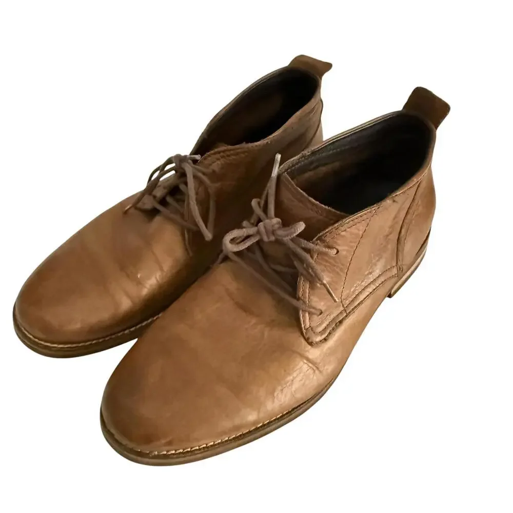 COLE HAAN Charles Brown Leather Mens Comfort Chukka Boots,‎ 10