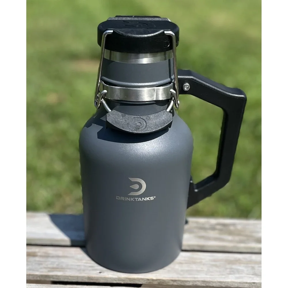 DrinkTanks Growler 64oz Vacuum Insulated Stainless Steel Large Handle Outdoor Fl