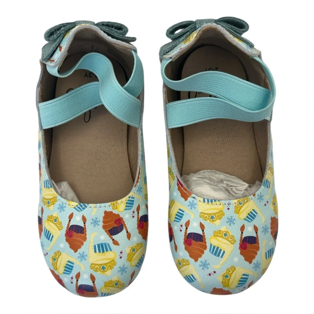 Monkey Feet Girl Toddler Cupcake MaryJanes Bow Colorful Patterned Shoes Sz‎ 2-3Y
