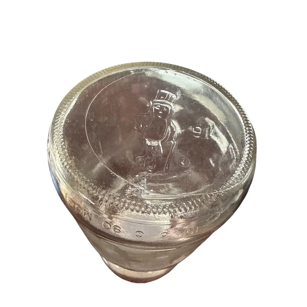 Vintage Mr Peanut Planters 75th Birthday Anniversary‎ Clear Glass Jar 1991