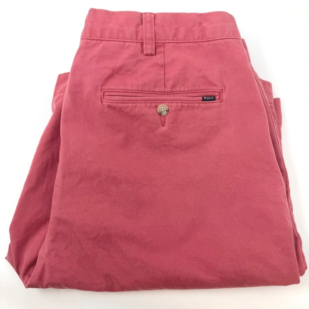 Polo Ralph Lauren Mens 36 Tall Salmon Pink Coral Cotton Chino Shorts Classic Fit