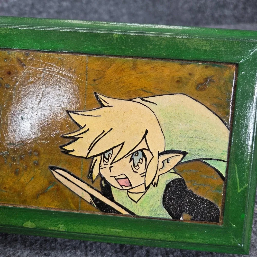 Nintendo‎ The Legend of Zelda Link Hand Painted Wooden Trinket Box Art OOAK Gift