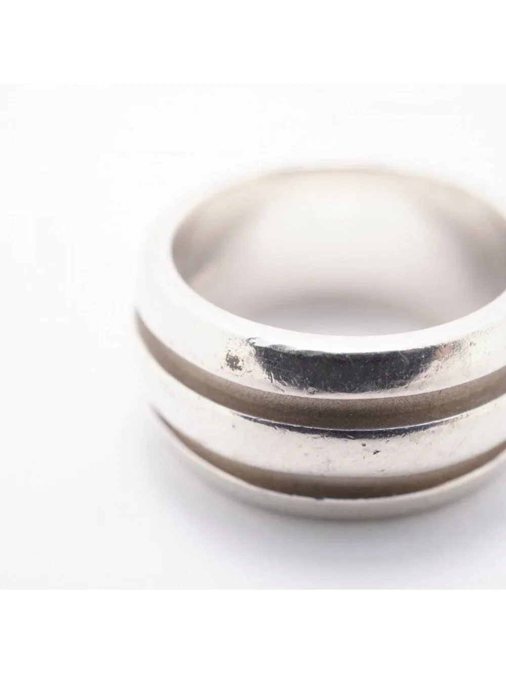Tiffany & Co Ring Group Double Line 925 Sterling Silver