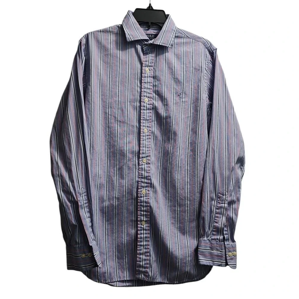 Polo Ralph Lauren Striped Dress‎ Shirt Button Down Long Sleeve 15.5/39