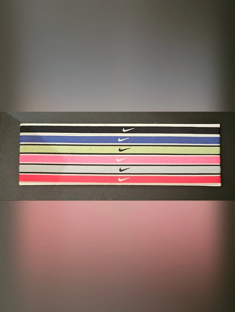Nike Elastic Headband Set in Black, Blue, Lime, Pink, Gray, Coral