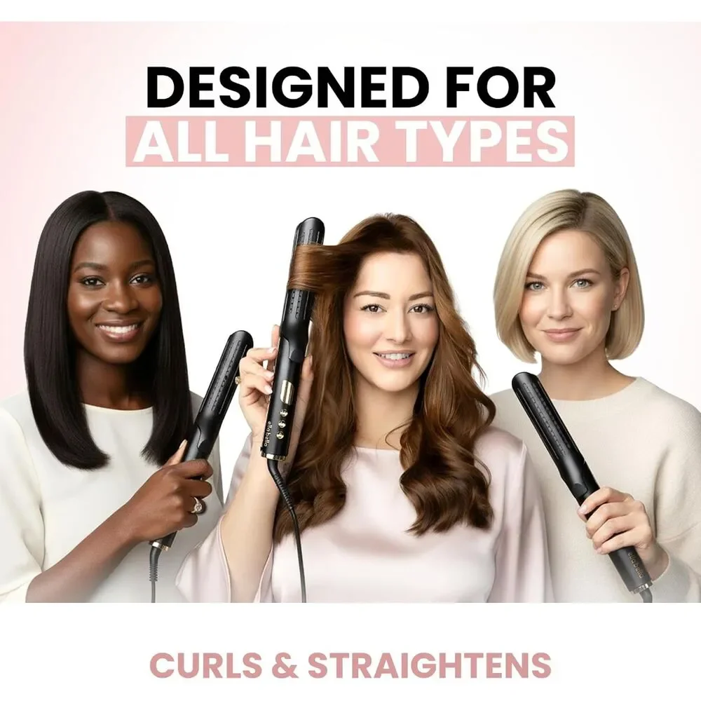 ELLA BELLA 2-in-1 Airflow Hair Straightener & Curler Flat Iron