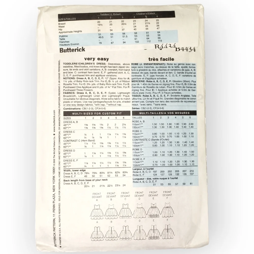 Butterick b4434 sewing