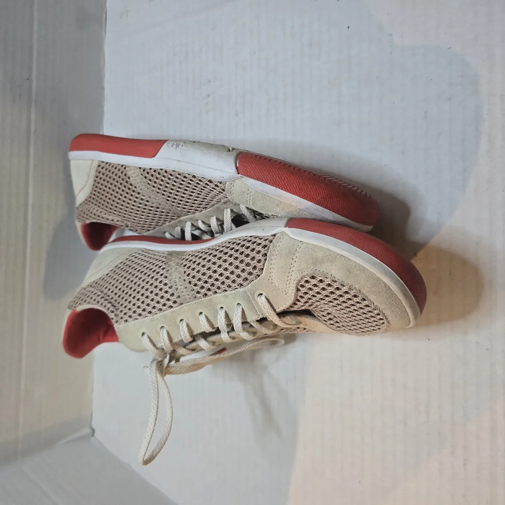 Beige and Red‎ Mesh Sneakers